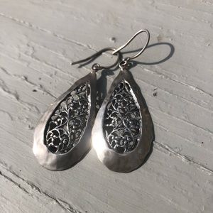 Silpada hammered silver drop earrings
